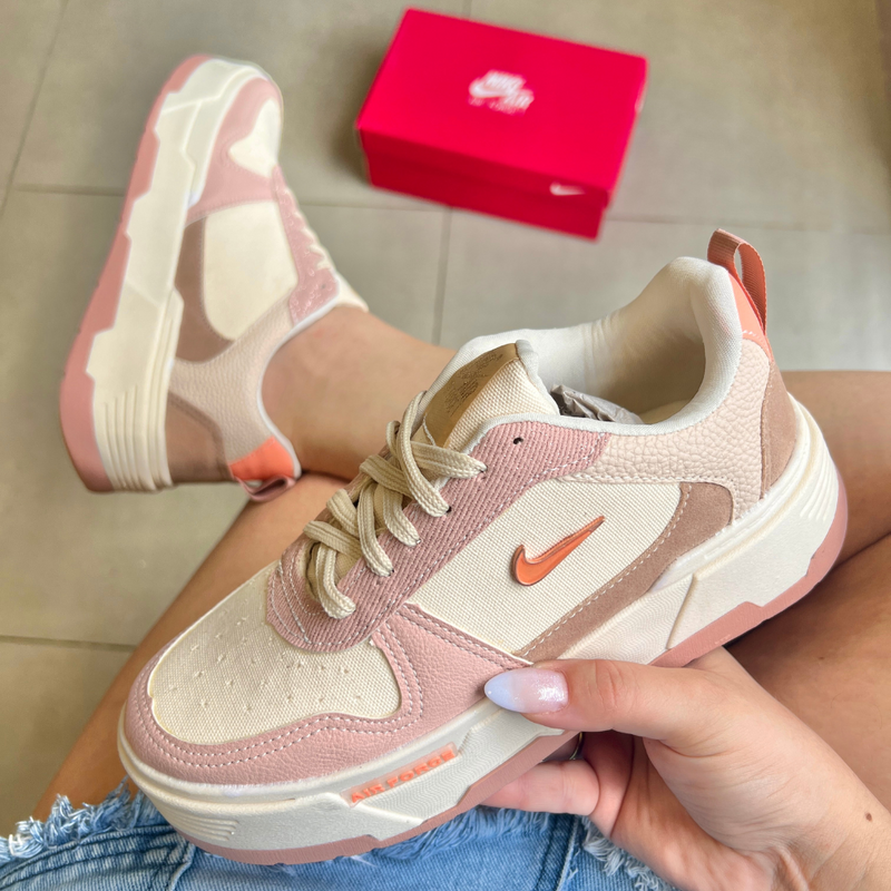 Tênis Nike AF1 Plataforma Flamingo Rosa Premium