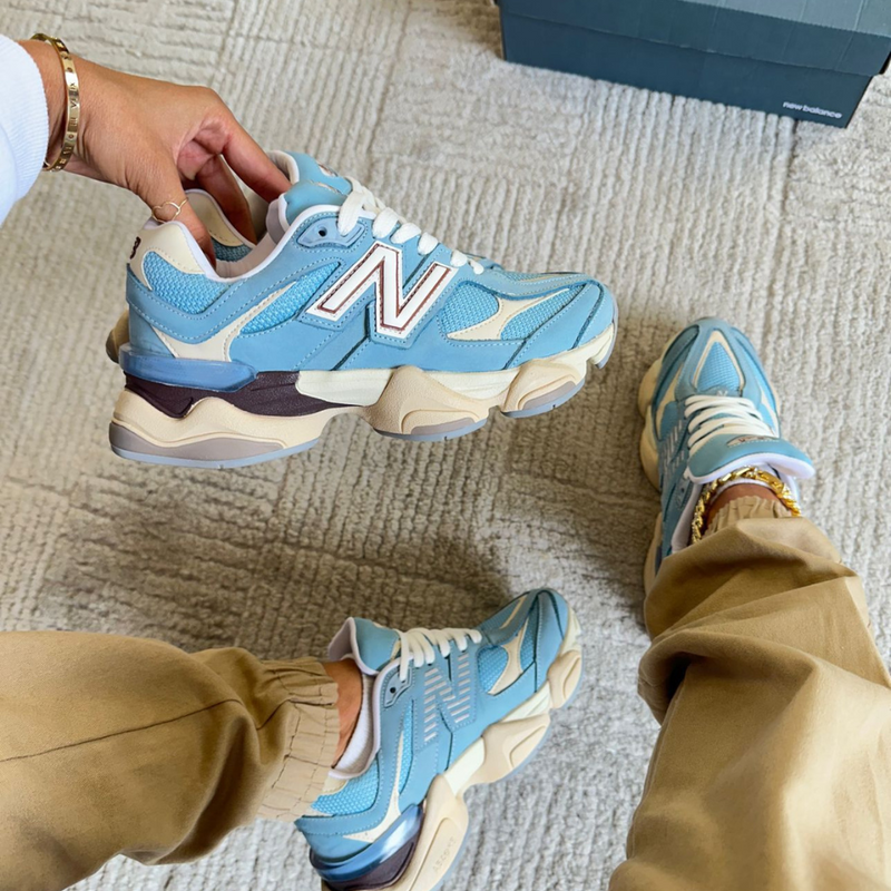 Tênis New Balance 9060 Sea Salt Azul Couro Legítimo