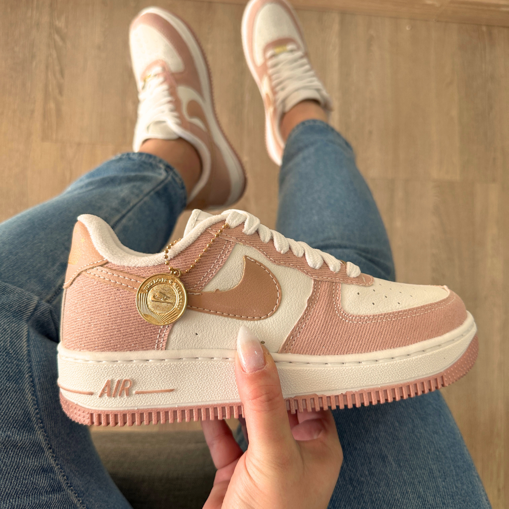 Tênis Nike Air Force Jeans Moeda Rosa