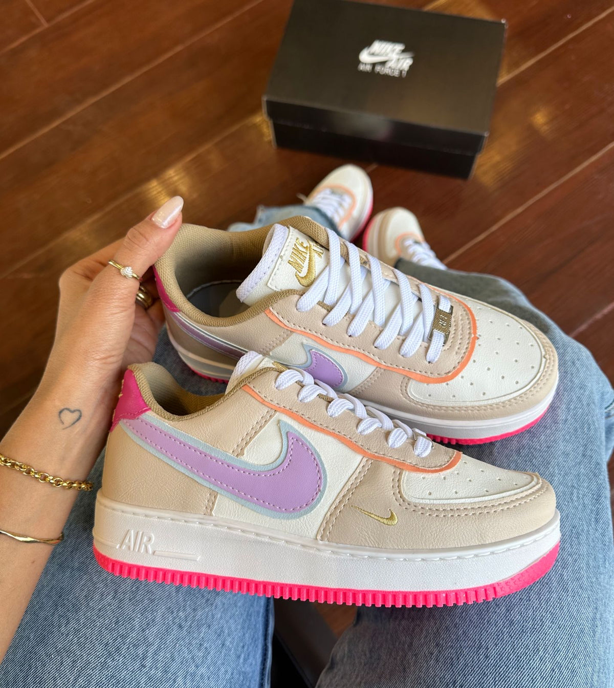 Tênis Nike Air Force Colorido Feminino Premium