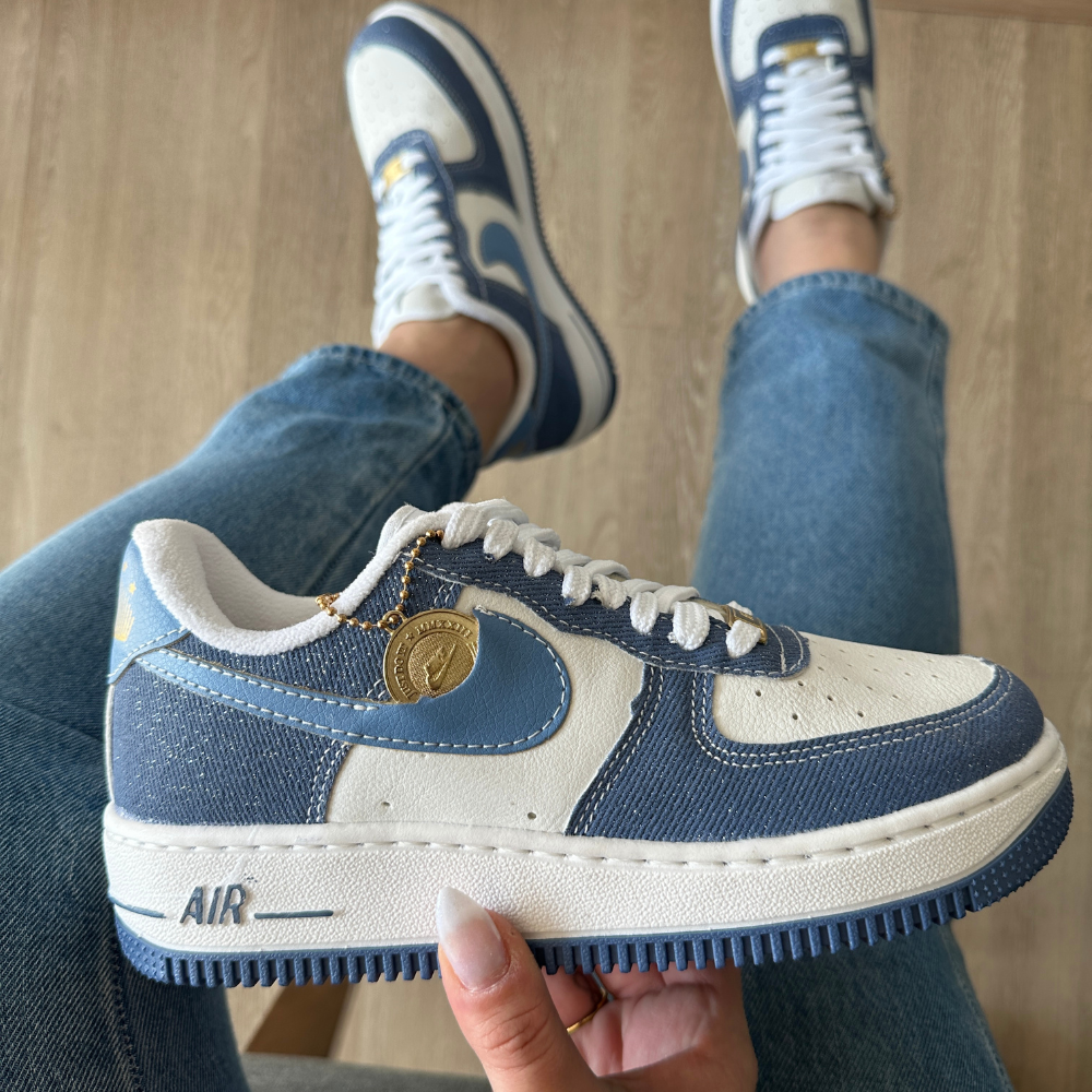 Tênis Nike Air Force Jeans Moeda Azul