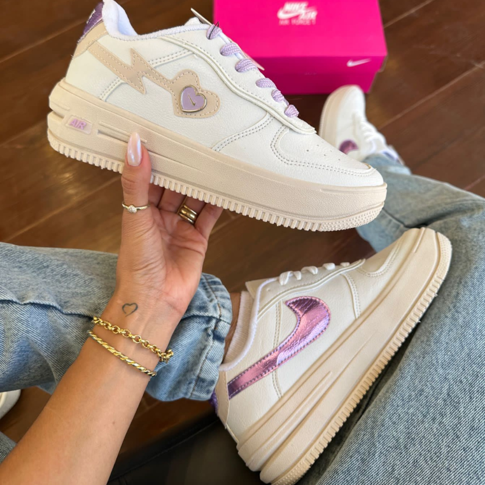 Tênis Nike Air Force Love Lilás Premium