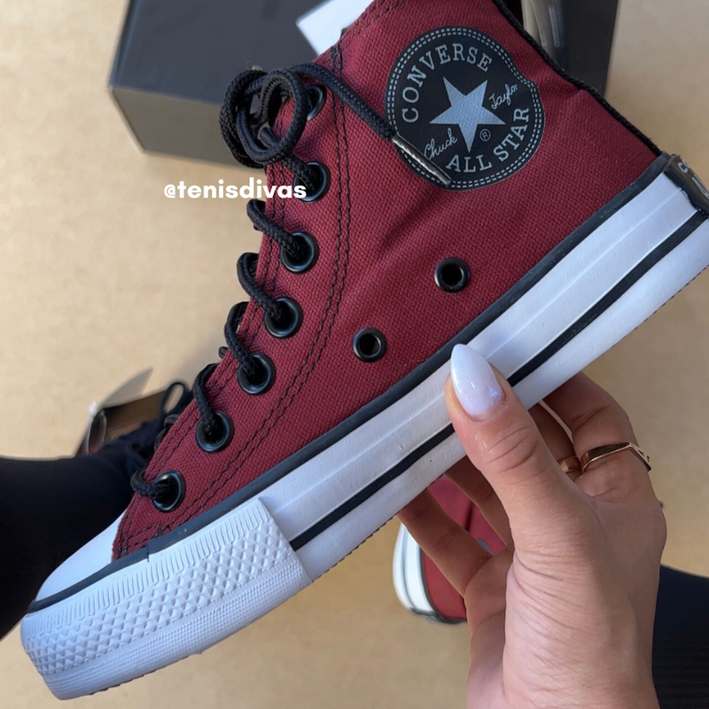 Tênis All Star CK93101 Feminino Branco Bordo