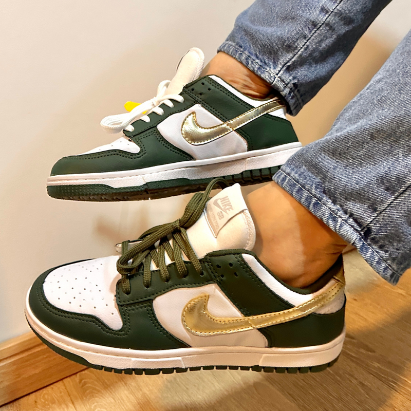 Tênis Nike Dunk Sb Verde Dourado Premium