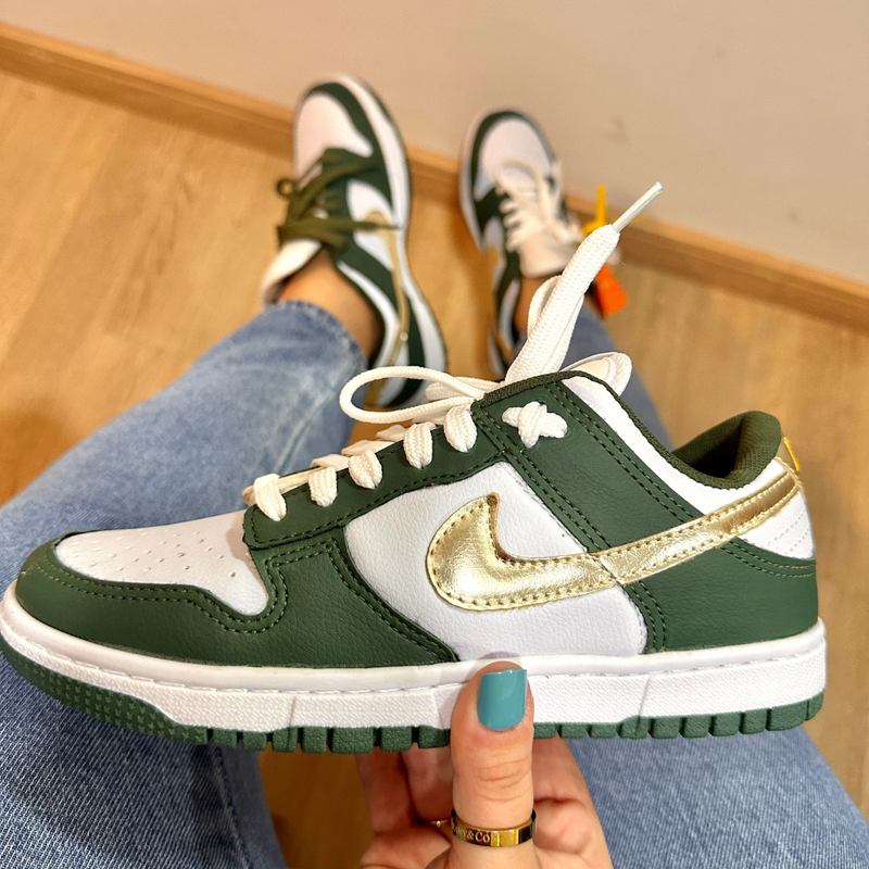 Tênis Nike Dunk Sb Verde Dourado Premium