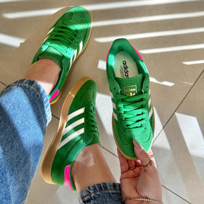 Tênis Adidas Gazelle Verde e Pink Couro Legítimo