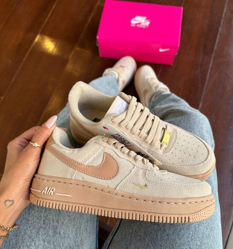 Tênis Nike Air Force 1 Jeans Off White Rosado Premium