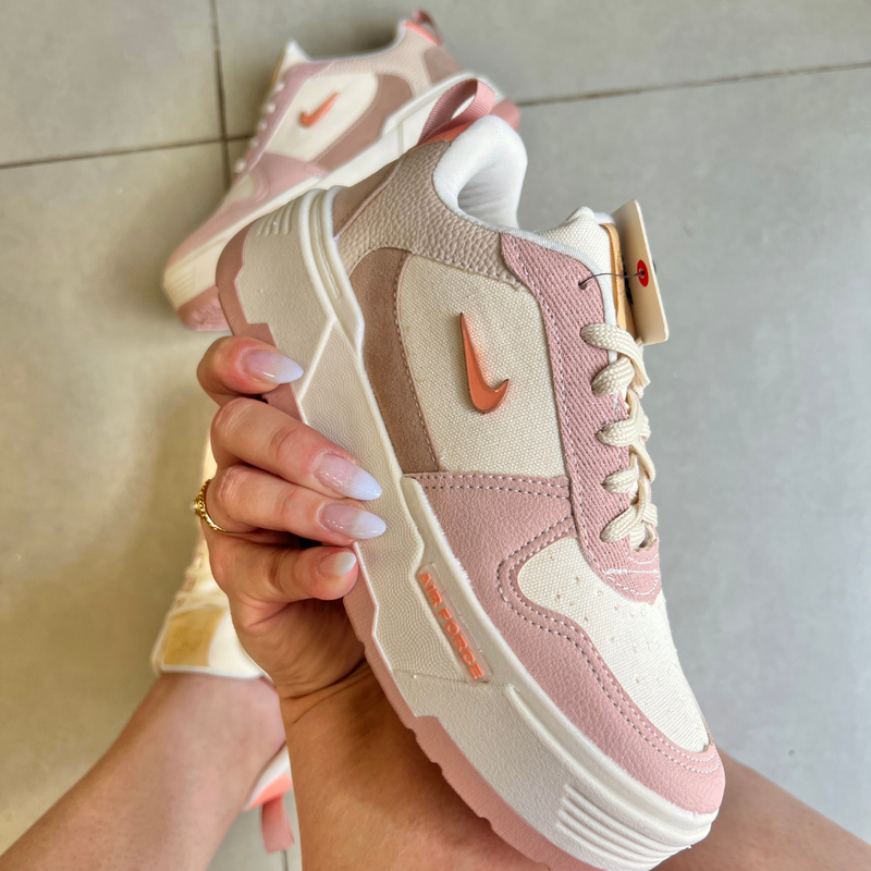 Tênis Nike AF1 Plataforma Flamingo Rosa Premium