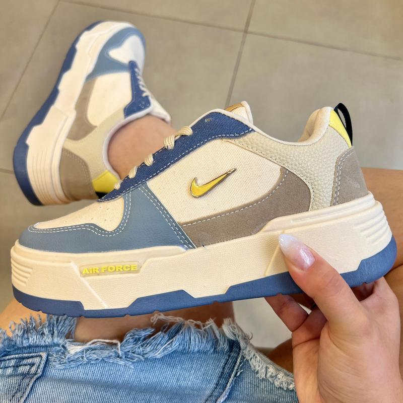 Tênis Nike AF1 Plataforma Azul Jeans Premium