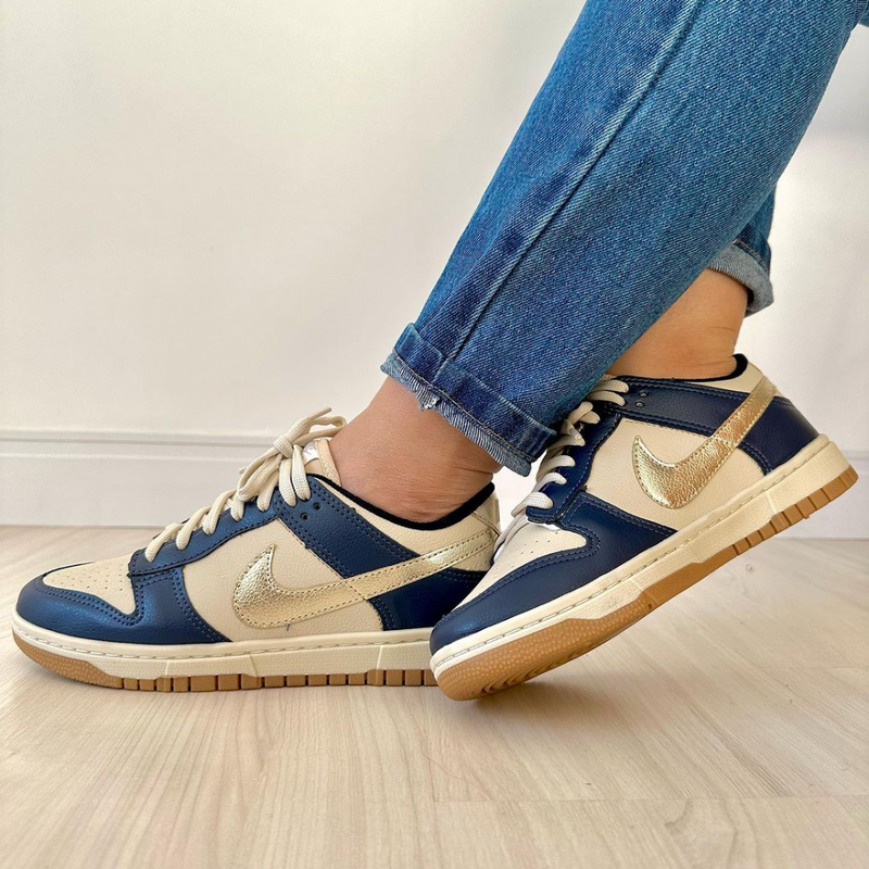 Tênis Nike Dunk SB Azul Dourado Premium