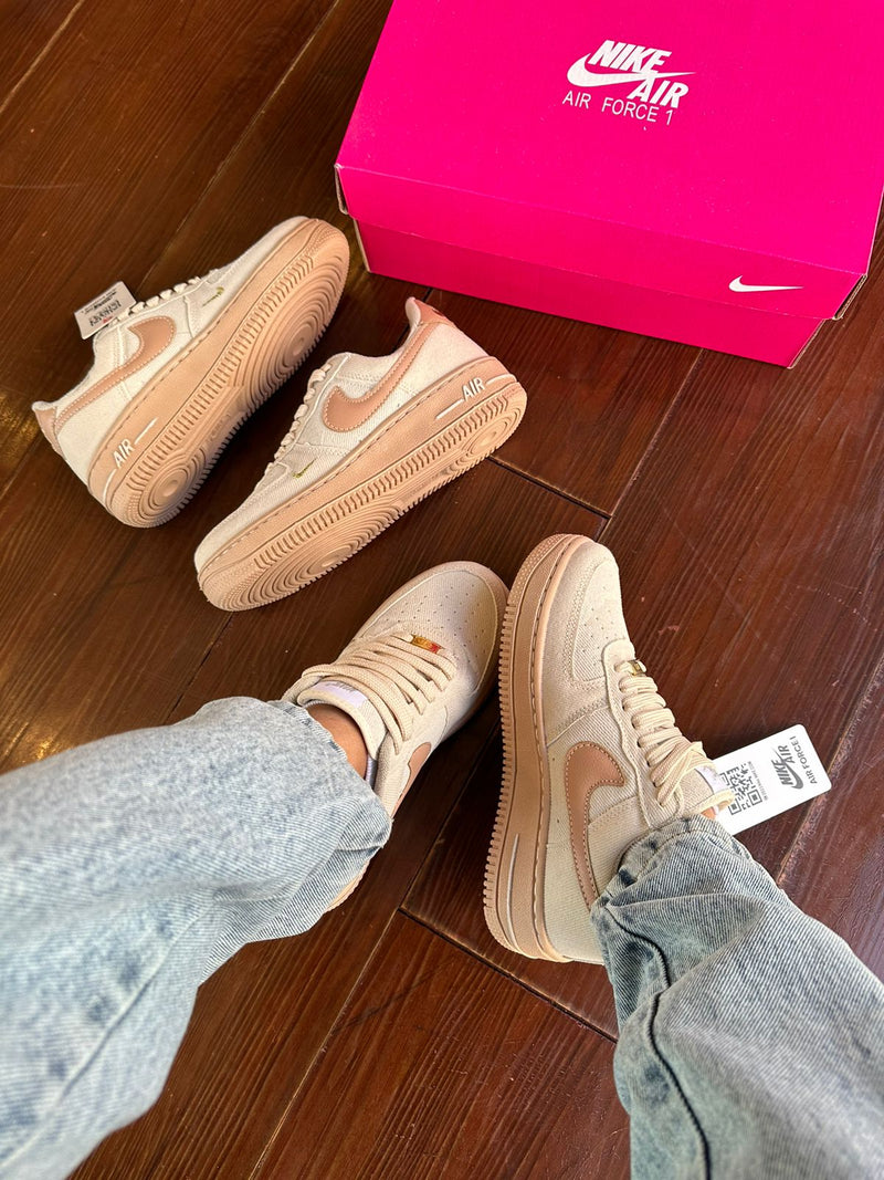 Tênis Nike Air Force 1 Jeans Off White Rosado Premium