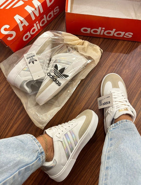 Tênis Adidas Samba Prata Holográfico