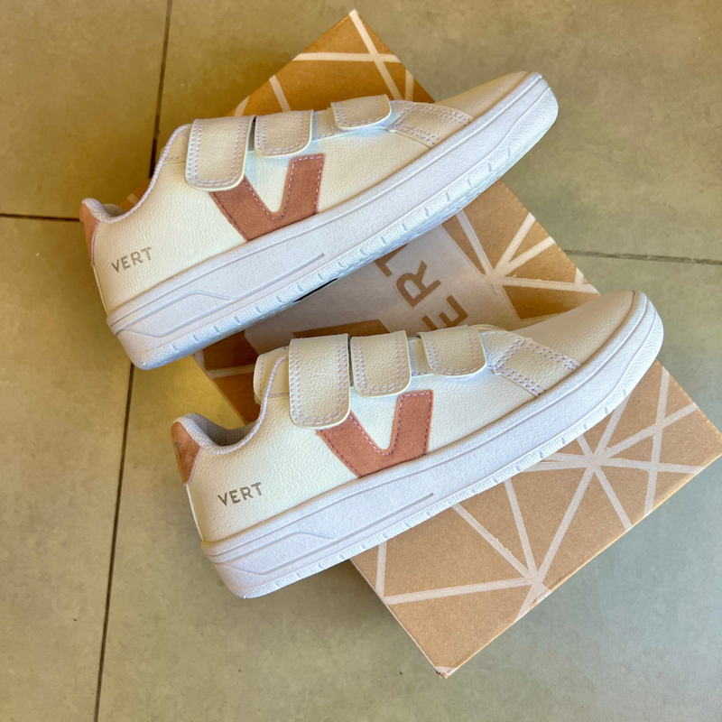 Tênis Vert Velcro Branco Nude Premium