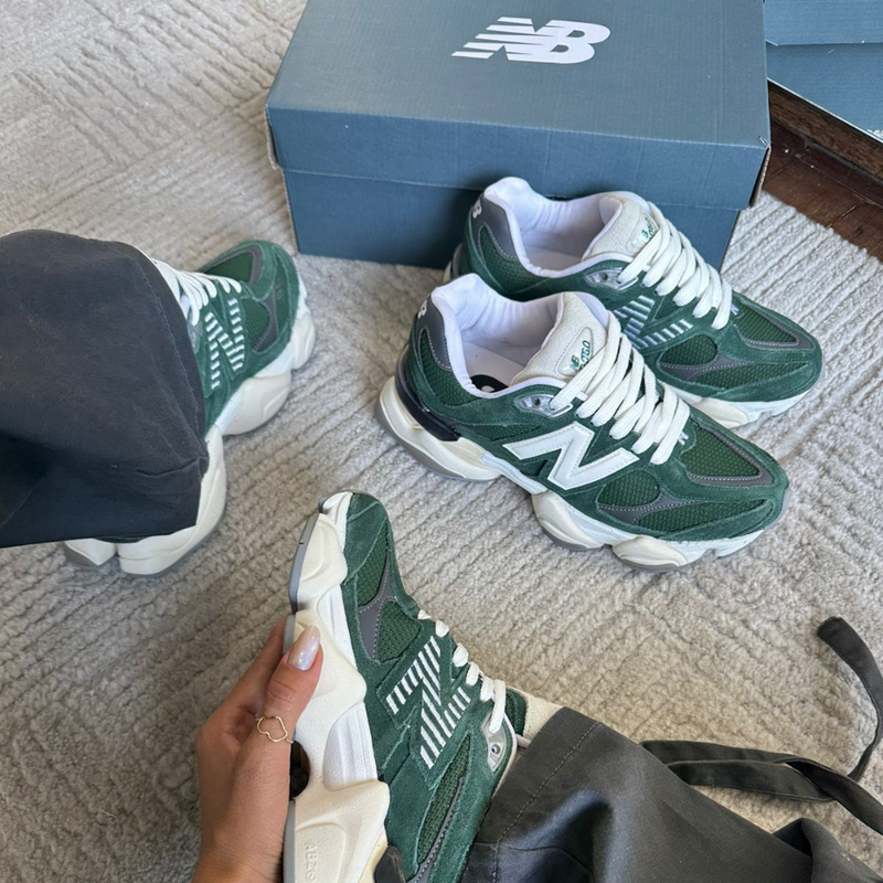 Tênis New Balance 9060 Sea Salt Verde Couro Legítimo