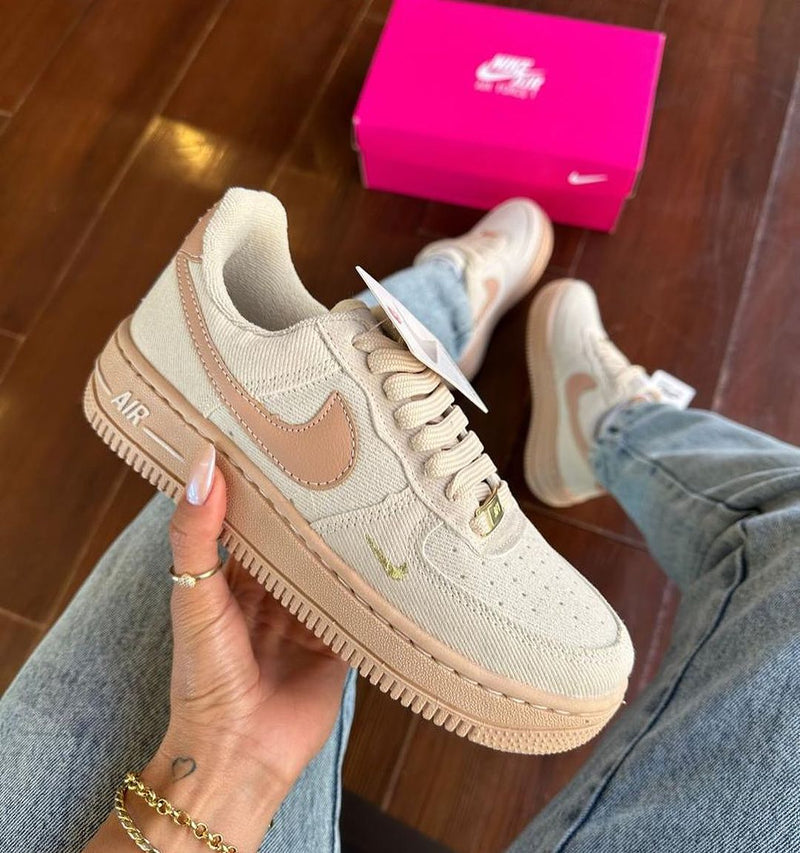 Tênis Nike Air Force 1 Jeans Off White Rosado Premium