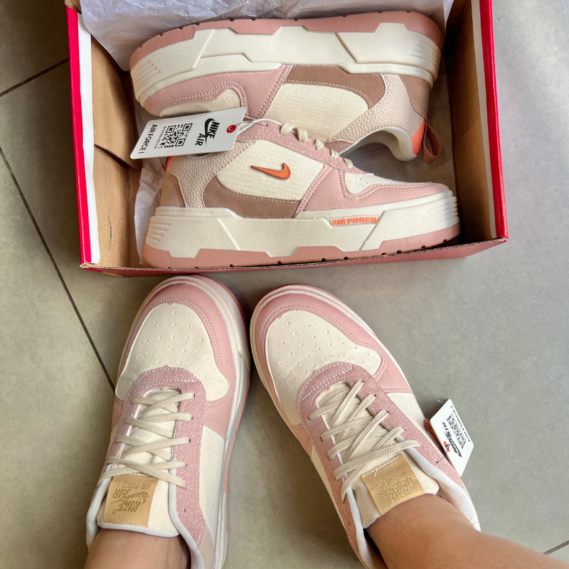 Tênis Nike AF1 Plataforma Flamingo Rosa Premium