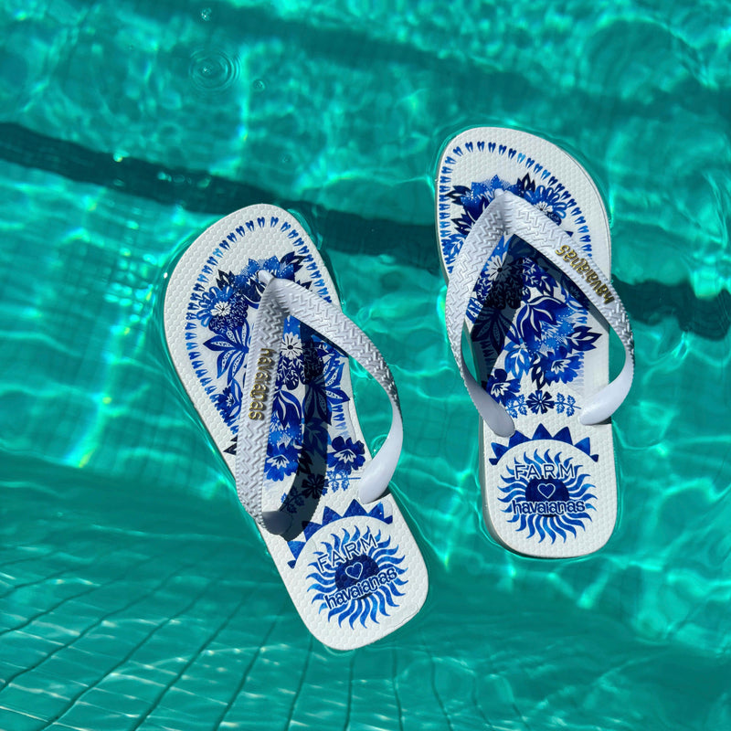 Chinelo Havaianas Farm Azulejo Azul