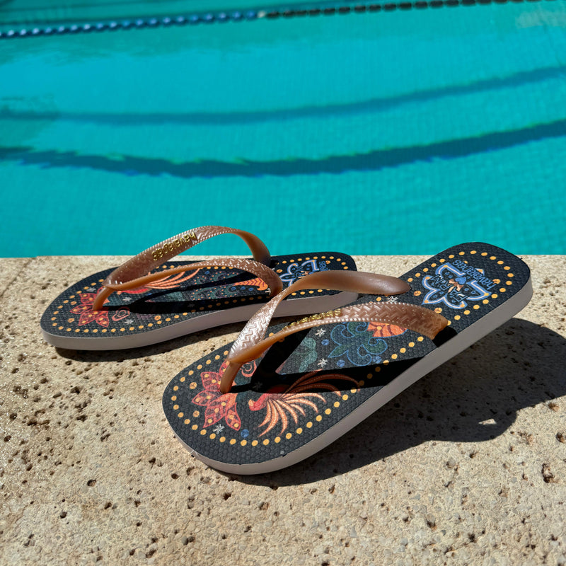 Chinelo Havaianas Farm Beleza Tropical Preto