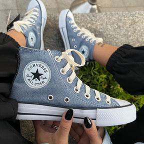 Tênis All Star Jeans Denin Cano Alto Chuck Taylor Premium