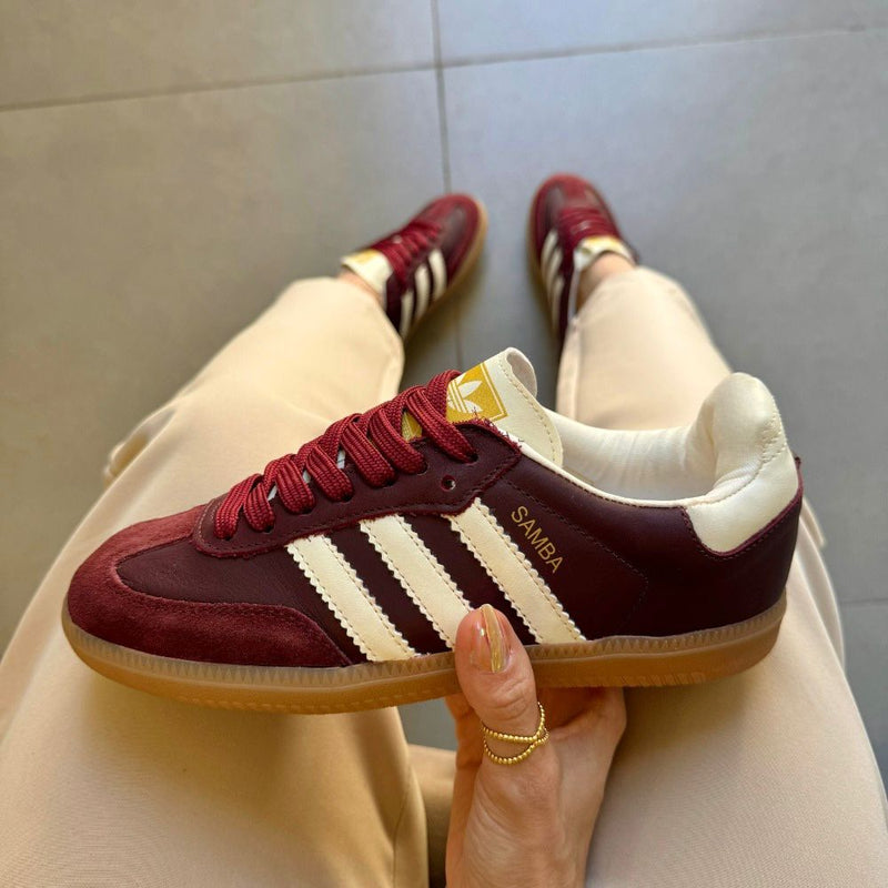 Tênis Adidas Samba OG Vinho Premium Couro Legítimo