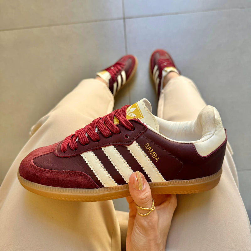 Tênis Adidas Samba OG Vinho Premium Couro Legítimo