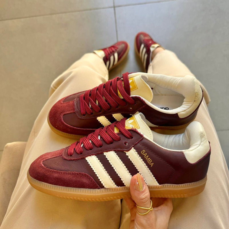 Tênis Adidas Samba OG Vinho Premium Couro Legítimo