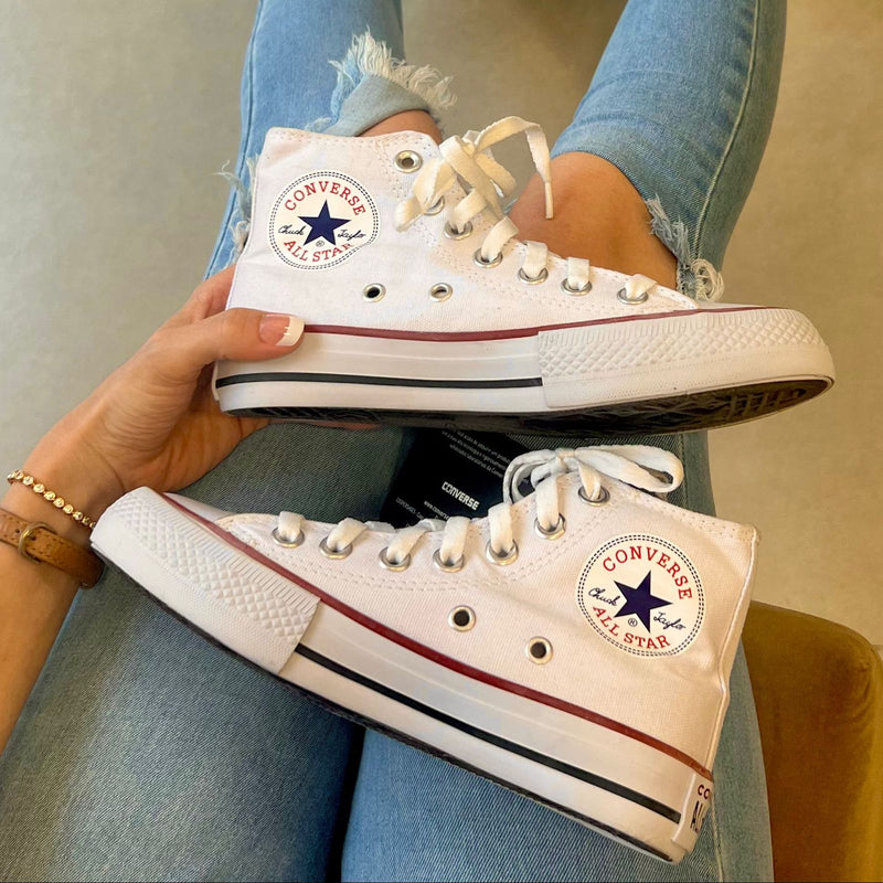 Tênis All Star Lona Branco Cano Alto Premium