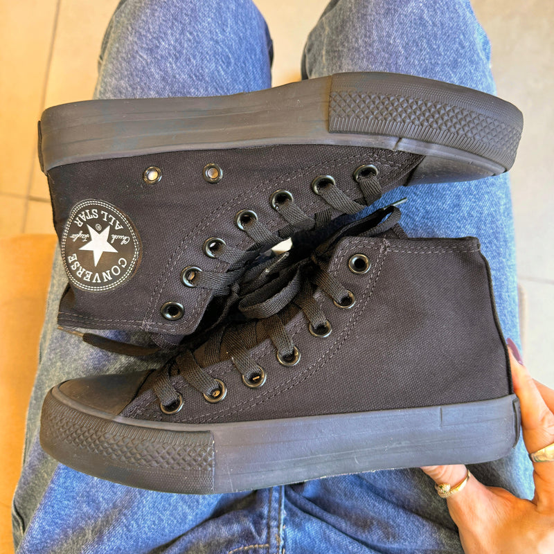 Tênis All Star All Black Cano Alto Premium