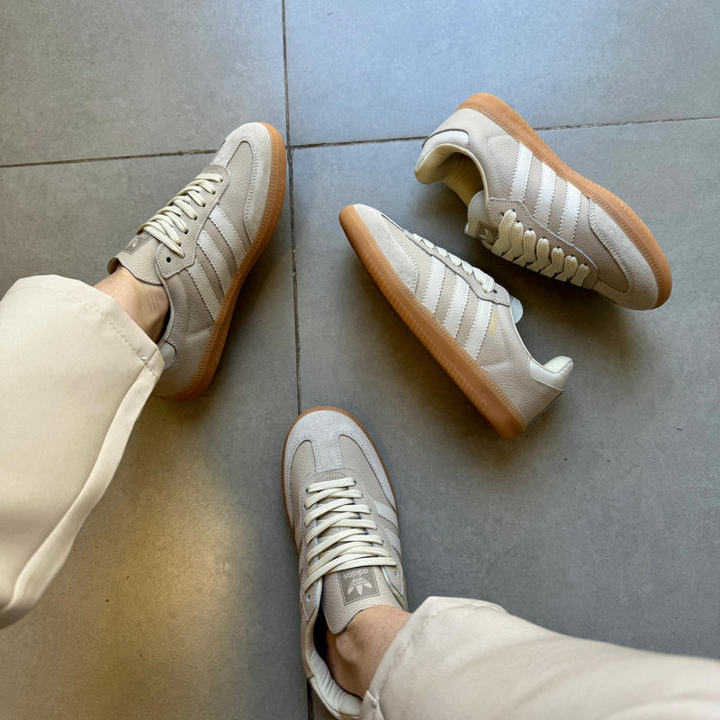 Tênis Adidas Samba OG  White Bege Couro Legítimo