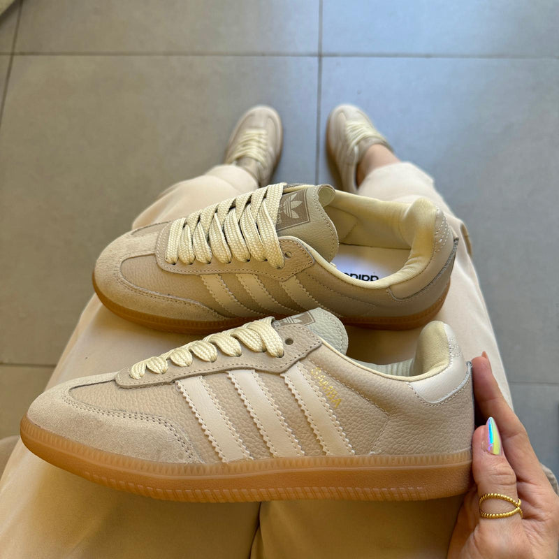 Tênis Adidas Samba OG  White Bege Couro Legítimo