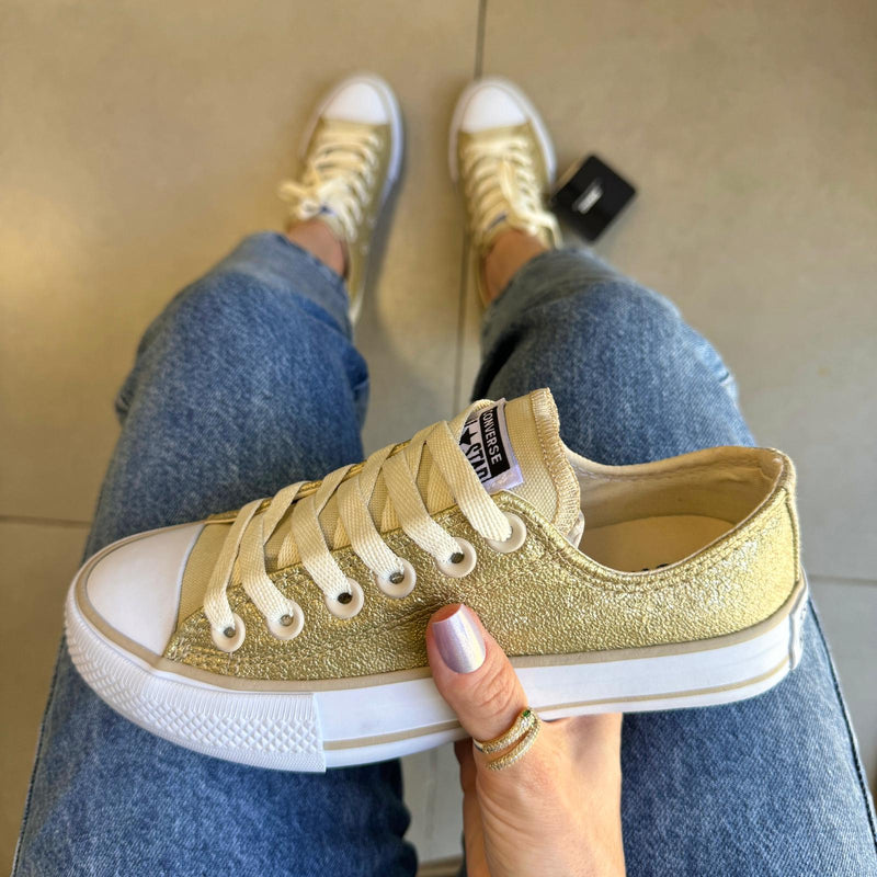 Tênis All Star Shine Ouro Premium