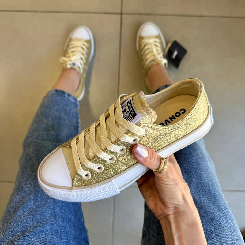 Tênis All Star Shine Ouro Premium