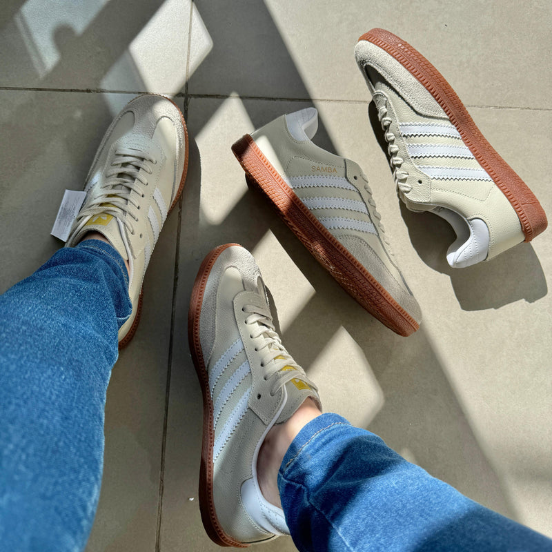 Tênis Adidas Samba OG Bege Off White Couro Legítimo