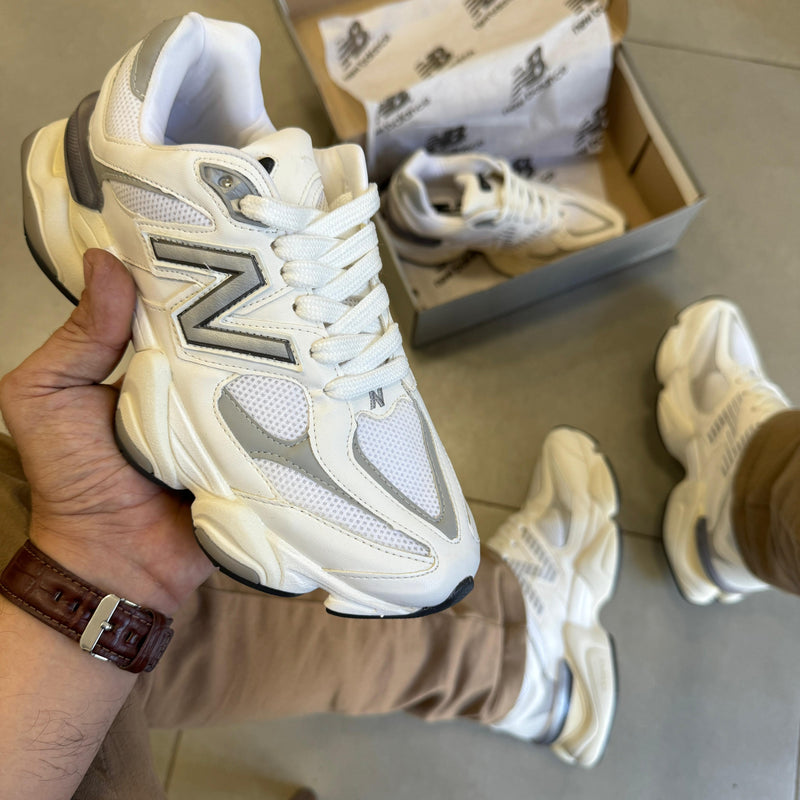 Tênis New Balance 9060 Sea Salt Branco Masculino Couro Legítimo