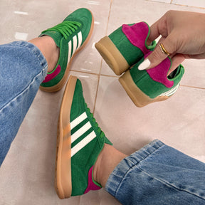 Tênis Adidas Gazelle Verde Pink  Couro Legítimo 2.0