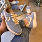 Tênis Nike Air Force Azul Jeans Pingente 2.0 Premium