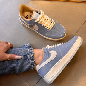 Tênis Nike Air Force Azul Jeans Pingente 2.0 Premium