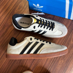 Tênis Adidas Samba OG Off White e Preto Couro Legítimo