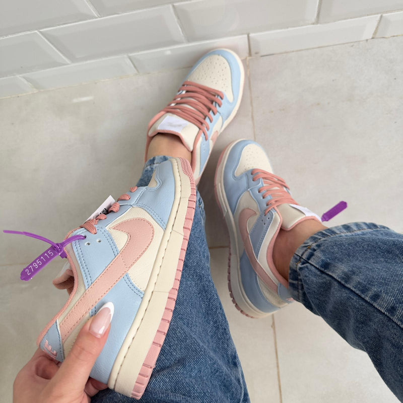 Tênis Nike Dunk Low Azul Bebê e Rosa Premium