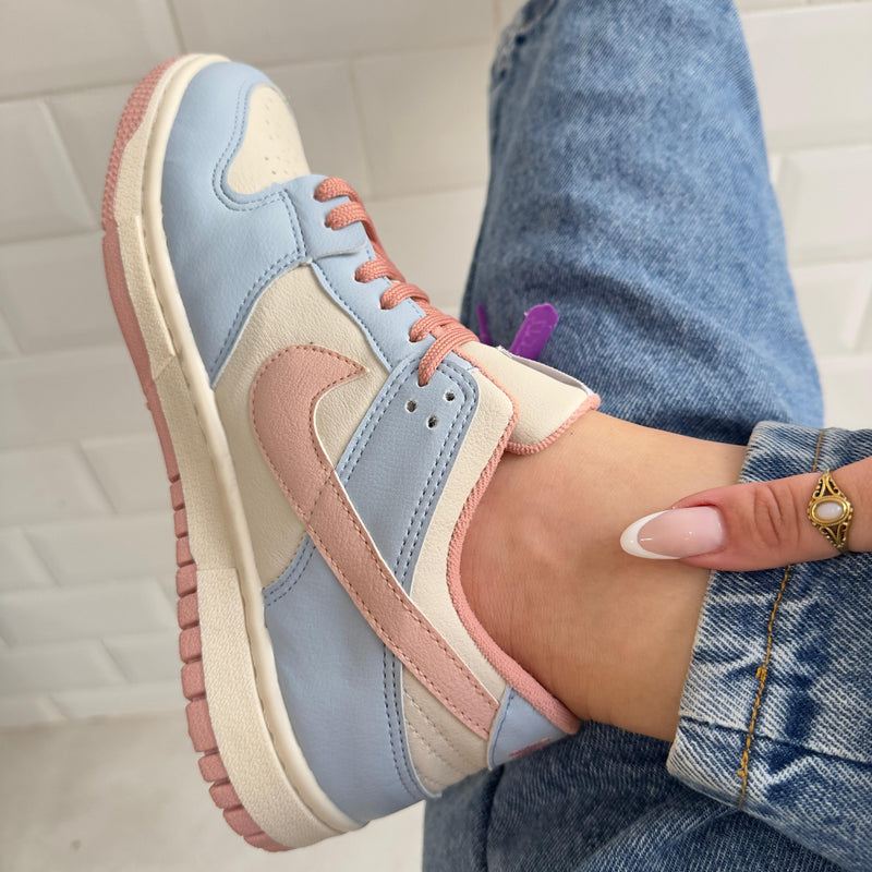 Tênis Nike Dunk Low Azul Bebê e Rosa Premium