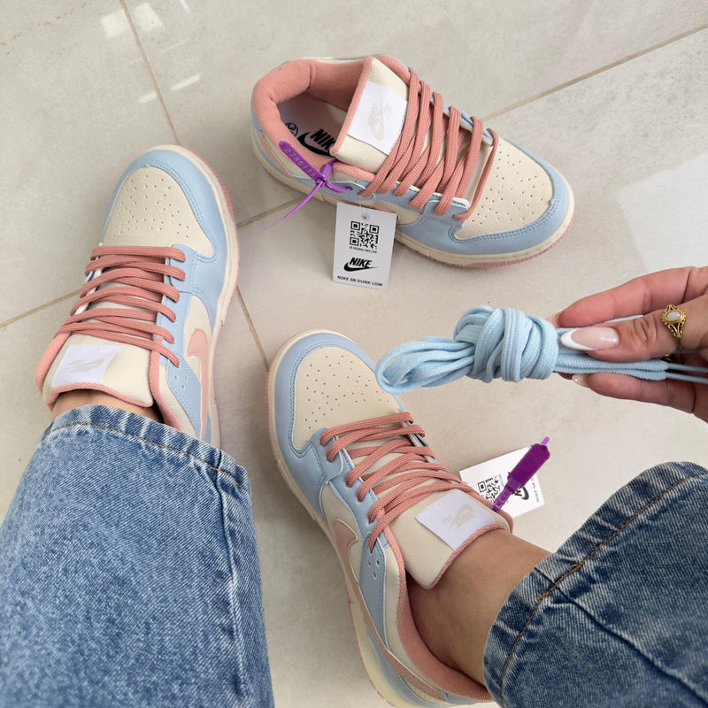 Tênis Nike Dunk Low Azul Bebê e Rosa Premium