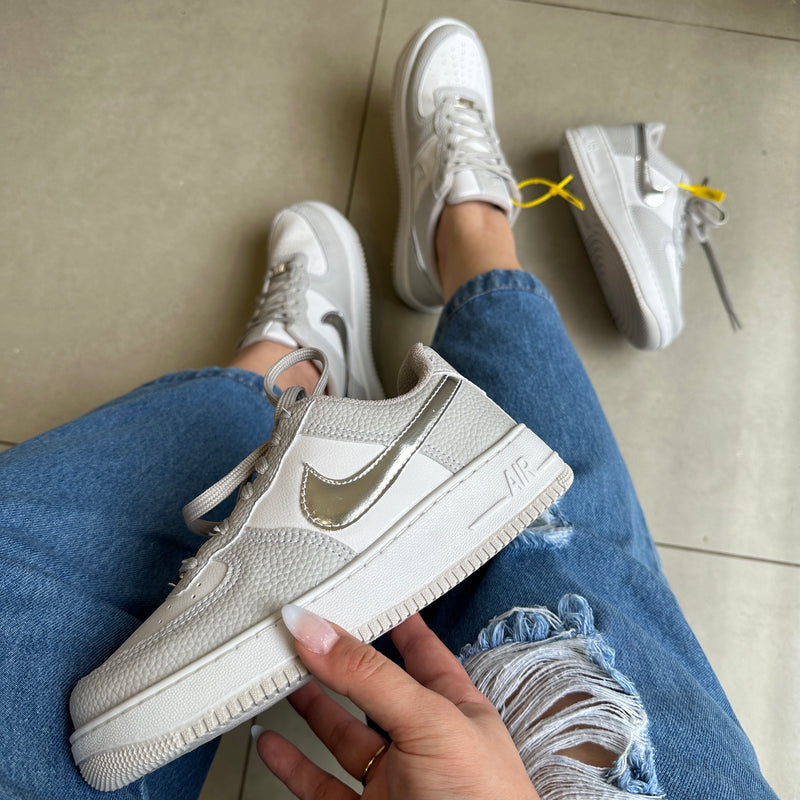 Tênis Nike Air Force Croco Prata