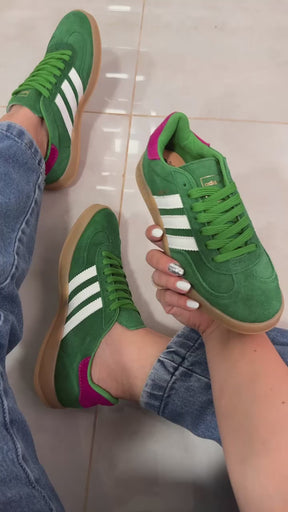 Tênis Adidas Gazelle Verde Pink  Couro Legítimo 2.0