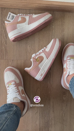 Tênis Nike Air Force Jeans Moeda Rosa