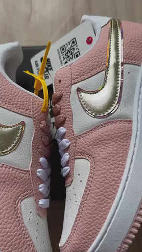 Tênis Nike Air Force Rosa Ouro Premium