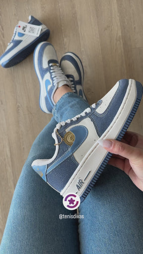 Tênis Nike Air Force Jeans Moeda Azul